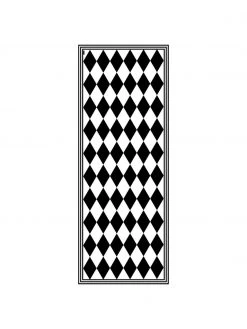 MySpotti Flache Vinyl-Bodenmatte Bobby II in Schwarz/Weiß, rutschfest, B 68 x L 180 cm