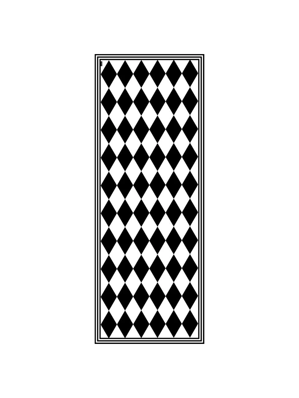 MySpotti Flache Vinyl-Bodenmatte Bobby II in Schwarz/Weiß, rutschfest, B 68 x L 180 cm