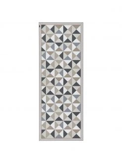 MySpotti Flache Vinyl-Bodenmatte Haakon in Grau/Beige, rutschfest, B 68 x L 180 cm