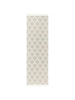 Westwing Collection Flachgewebter Baumwollläufer Klara in Beige/Blau, B 80 x L 250 cmNur noch wenige verfügbar