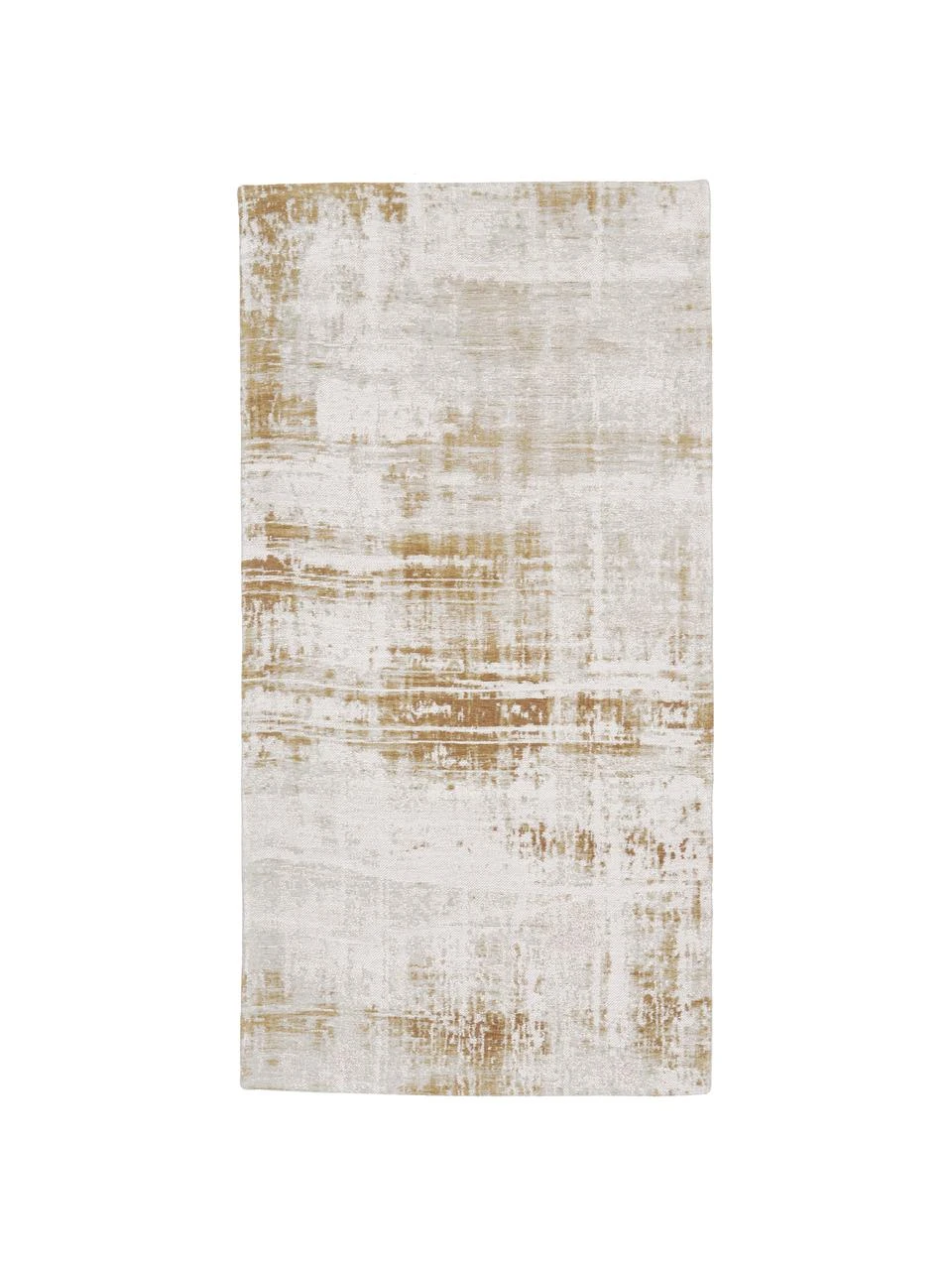 Westwing Collection Flachgewebter Baumwollteppich Louisa in Silber/Goldbraun, B 80 x L 150 cm (Größe XS)