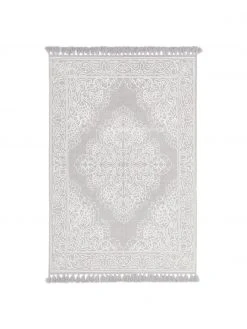 Westwing Collection Flachgewebter Baumwollteppich Salima mit Quasten, handgewebt, B 50 x L 80 cm (Größe XXS)