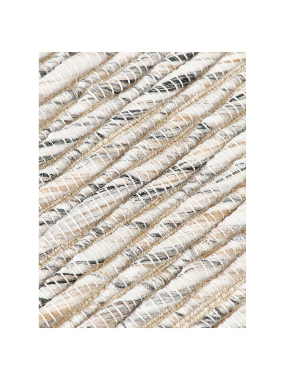 Westwing Collection Flachgewebter Teppich Bunko mit Fransen in Cremeweiß/Beige/Grau, B 80 x L 150 cm (Größe XS) – Bild 3