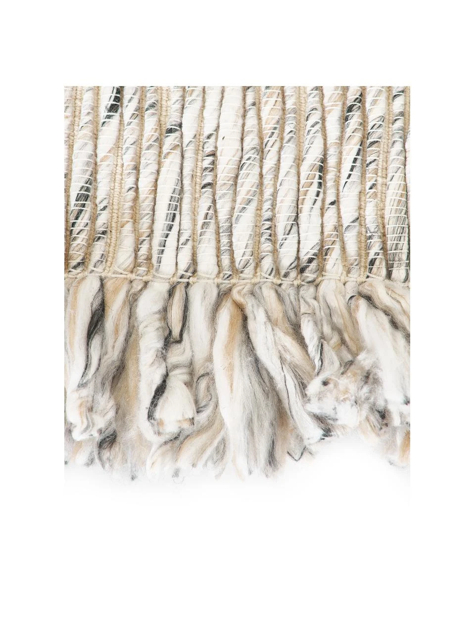 Westwing Collection Flachgewebter Teppich Bunko mit Fransen in Cremeweiß/Beige/Grau, B 80 x L 150 cm (Größe XS) – Bild 4