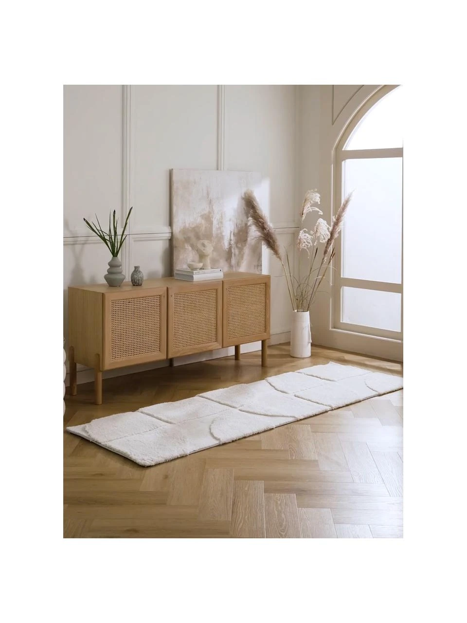 Westwing Collection Flauschiger Hochflor-Läufer Jade mit erhabener Hoch-Tief-Struktur, B 80 x L 200 cm – Bild 2