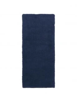 Westwing Collection Flauschiger Hochflor-Läufer Leighton in Dunkelblau, B 80 x L 200 cm