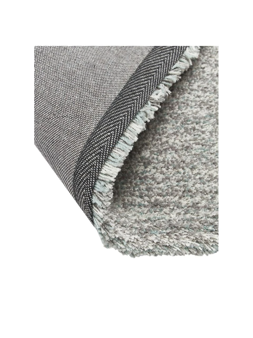 Westwing Collection Flauschiger Hochflor-Läufer Marsha in Grau/Mintgrün, B 80 x L 200 cm – Bild 4