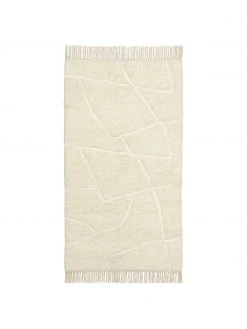 Westwing Collection Flauschiger Hochflor-Teppich Bayu mit Fransen, handgetuftet, B 80 x L 150 cm (Größe XS)