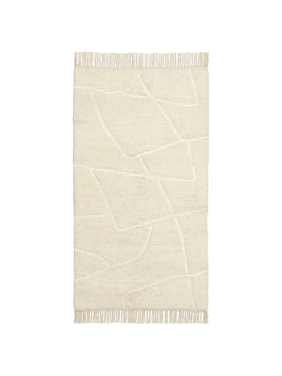 Westwing Collection Flauschiger Hochflor-Teppich Bayu mit Fransen, handgetuftet, B 80 x L 150 cm (Größe XS)