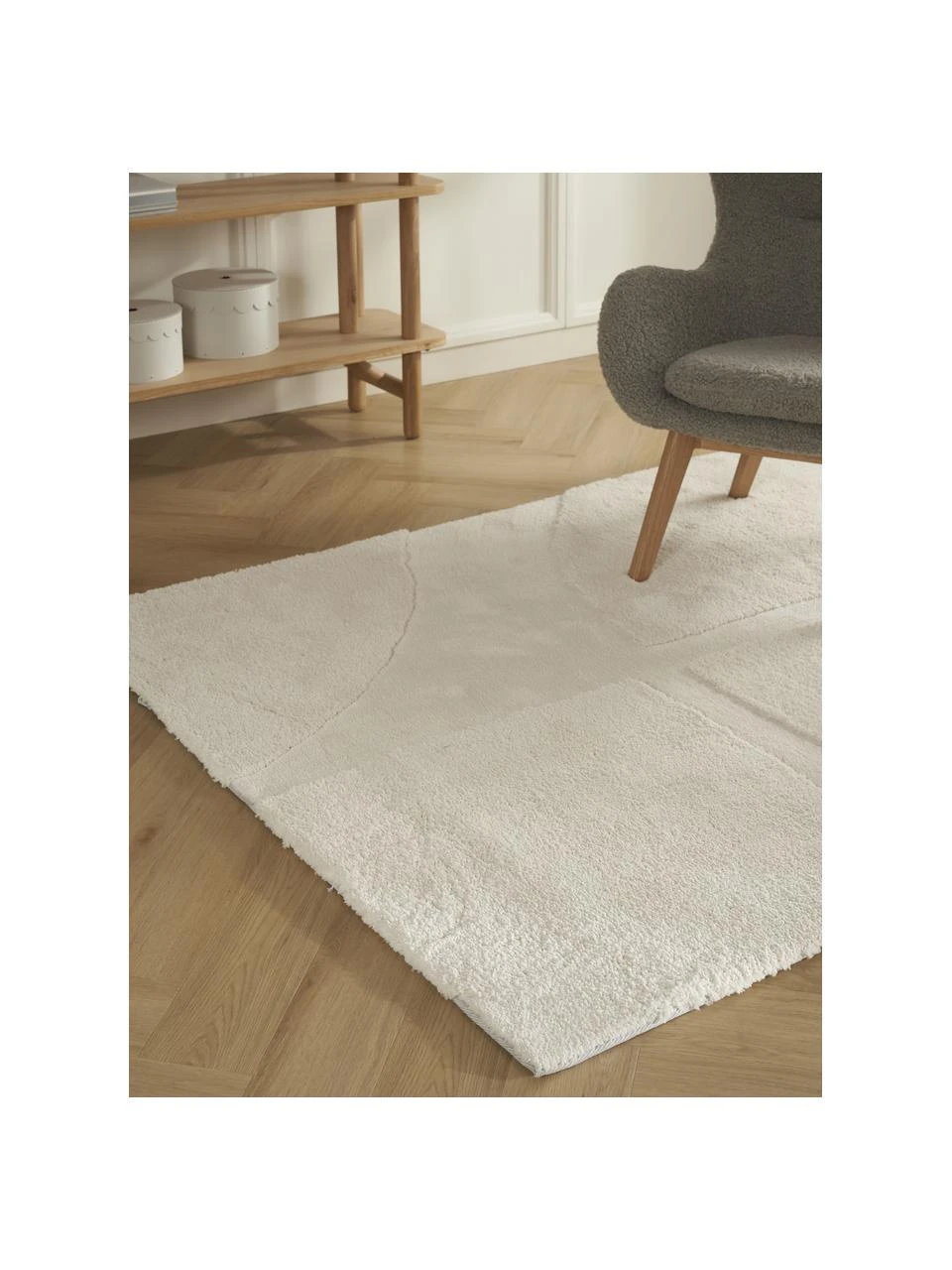 Westwing Collection Flauschiger Hochflor-Teppich Jade mit erhabener Hoch-Tief-Struktur, B 80 x L 150 cm (Größe XS) – Bild 2