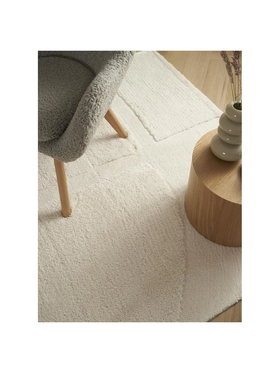 Westwing Collection Flauschiger Hochflor-Teppich Jade mit erhabener Hoch-Tief-Struktur, B 80 x L 150 cm (Größe XS) – Bild 3