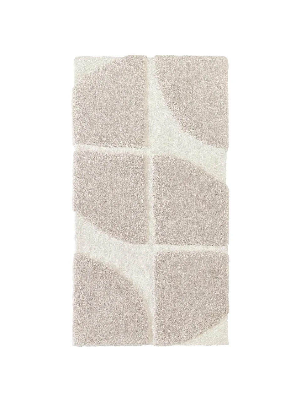 Westwing Collection Flauschiger Hochflor-Teppich Jade mit erhabener Hoch-Tief-Struktur, B 80 x L 150 cm (Größe XS)