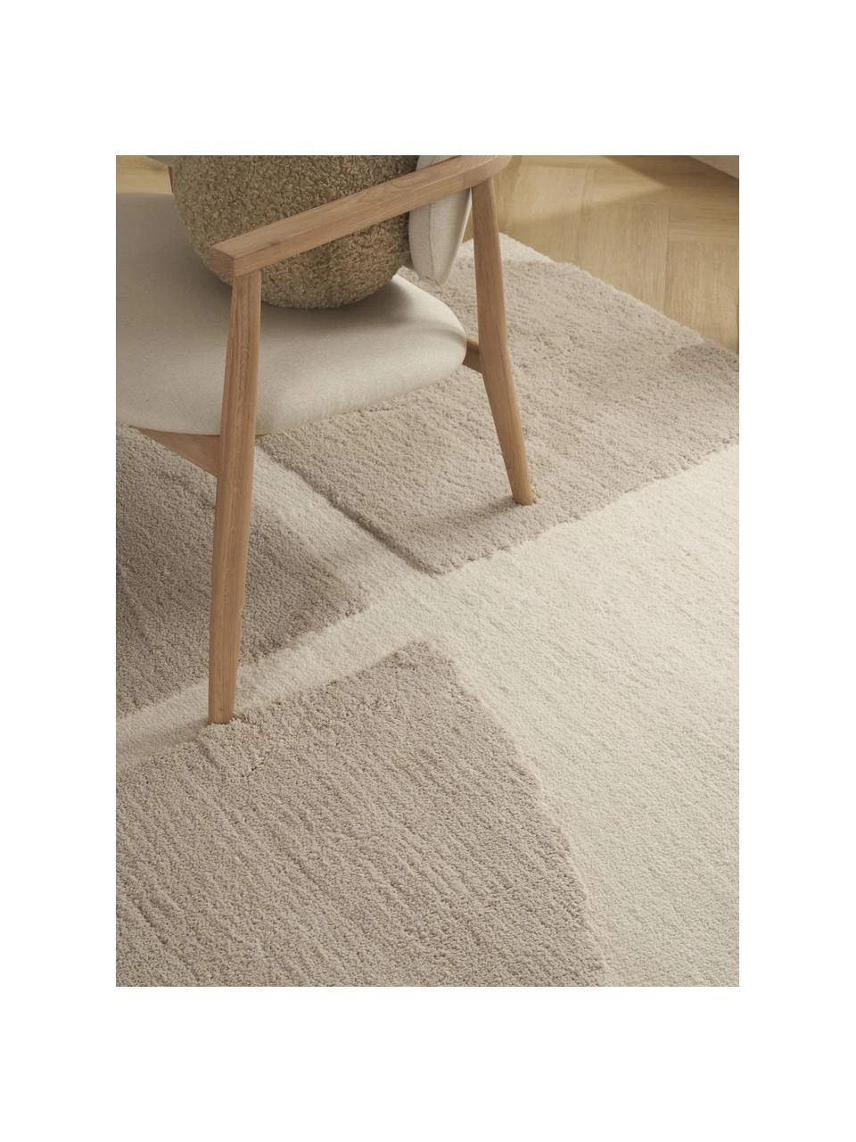 Westwing Collection Flauschiger Hochflor-Teppich Jade mit erhabener Hoch-Tief-Struktur, B 80 x L 150 cm (Größe XS) – Bild 3