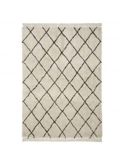 Westwing Collection Flauschiger Hochflor-Teppich Naima mit Fransen, handgetuftet, B 200 x L 300 cm (Größe L)