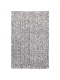 Westwing Collection Flauschiger Melange Hochflor-Teppich Marsha in Grau, B 80 x L 150 cm (Größe XS)