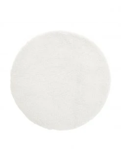 Westwing Collection Flauschiger runder Hochflor-Teppich Leighton in Creme, Ø 120 cm (Größe S)