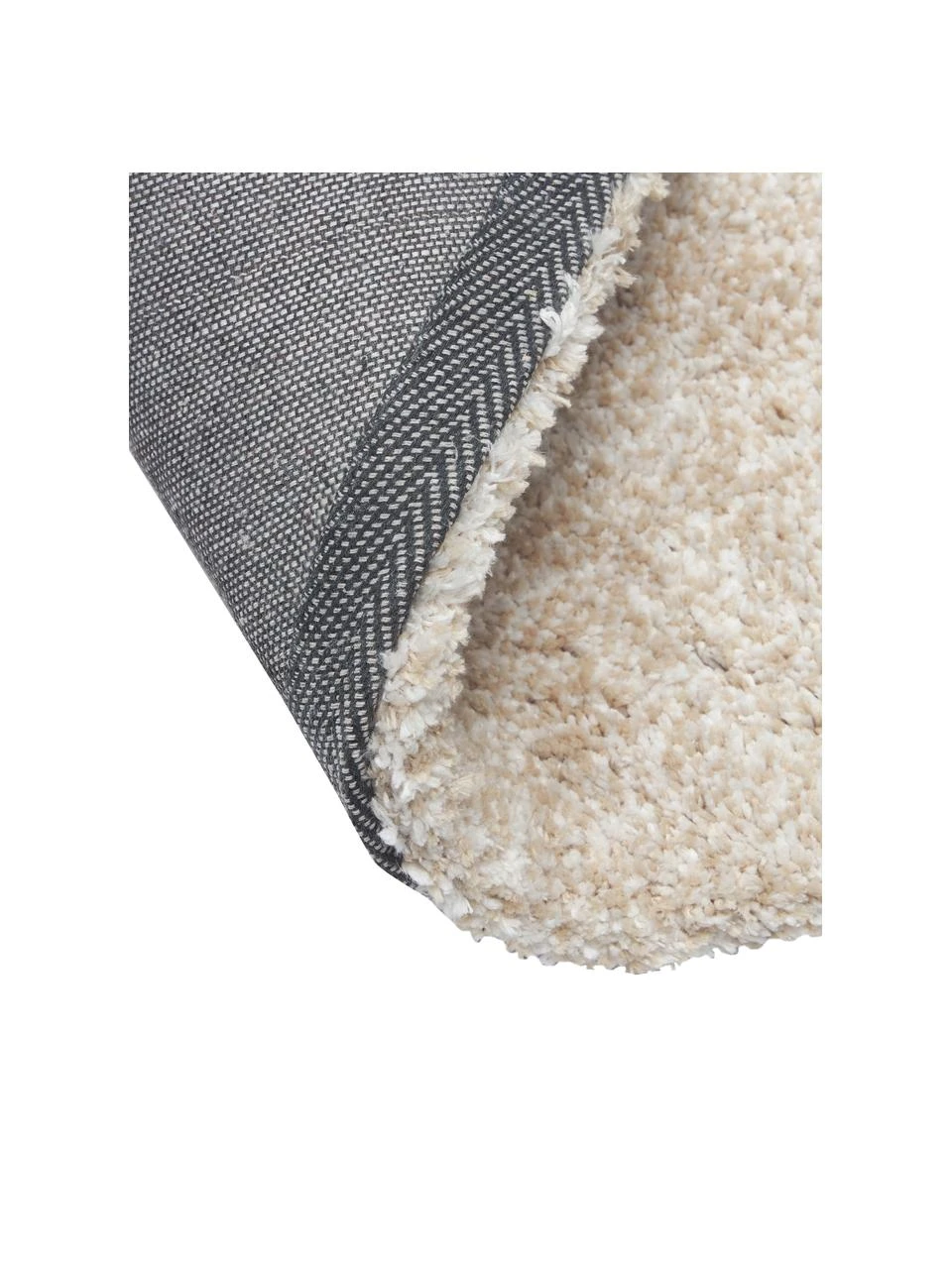 Westwing Collection Flauschiger runder Hochflor-Teppich Marsha in Beige, Ø 120 cm (Größe S) – Bild 4