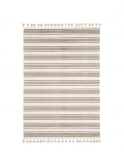 Westwing Collection Gestreifter Baumwollteppich Vigga mit Quasten, handgewebt, B 160 x L 230 cm (Größe M)Nur noch wenige verfügbar