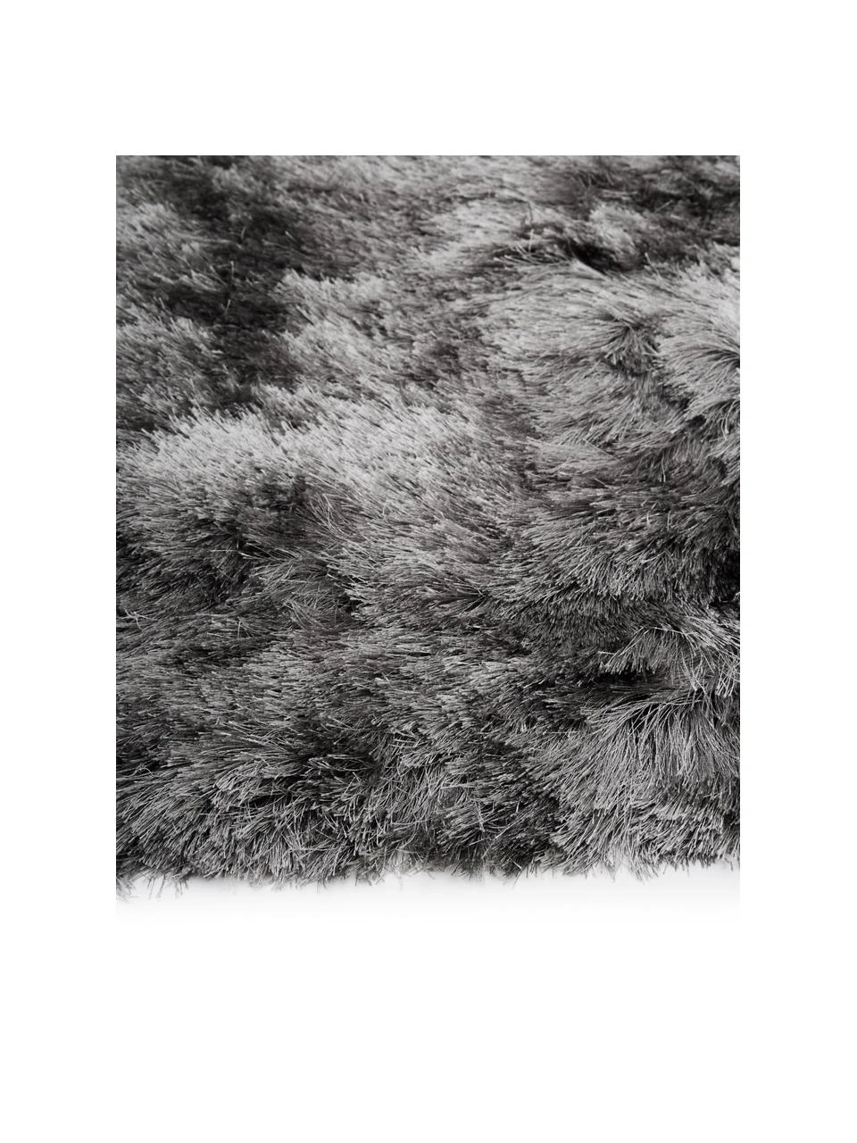 Westwing Collection Glänzender Hochflor-Läufer Jimmy in Hellgrau, B 80 x L 250 cm – Bild 3