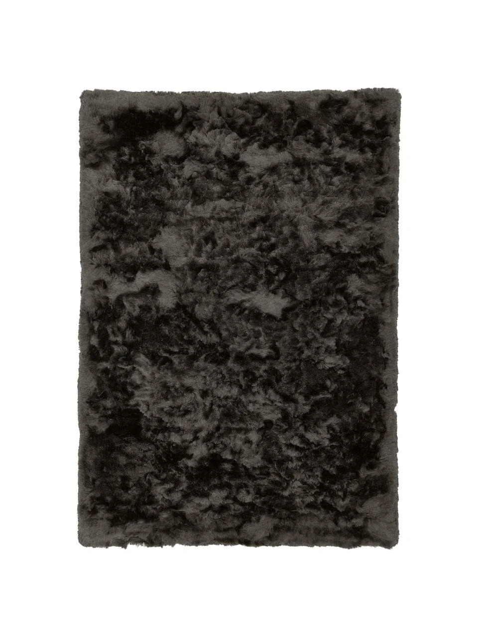 Westwing Collection Glänzender Hochflor-Teppich Jimmy in Dunkelgrau, B 80 x L 150 cm (Größe XS)