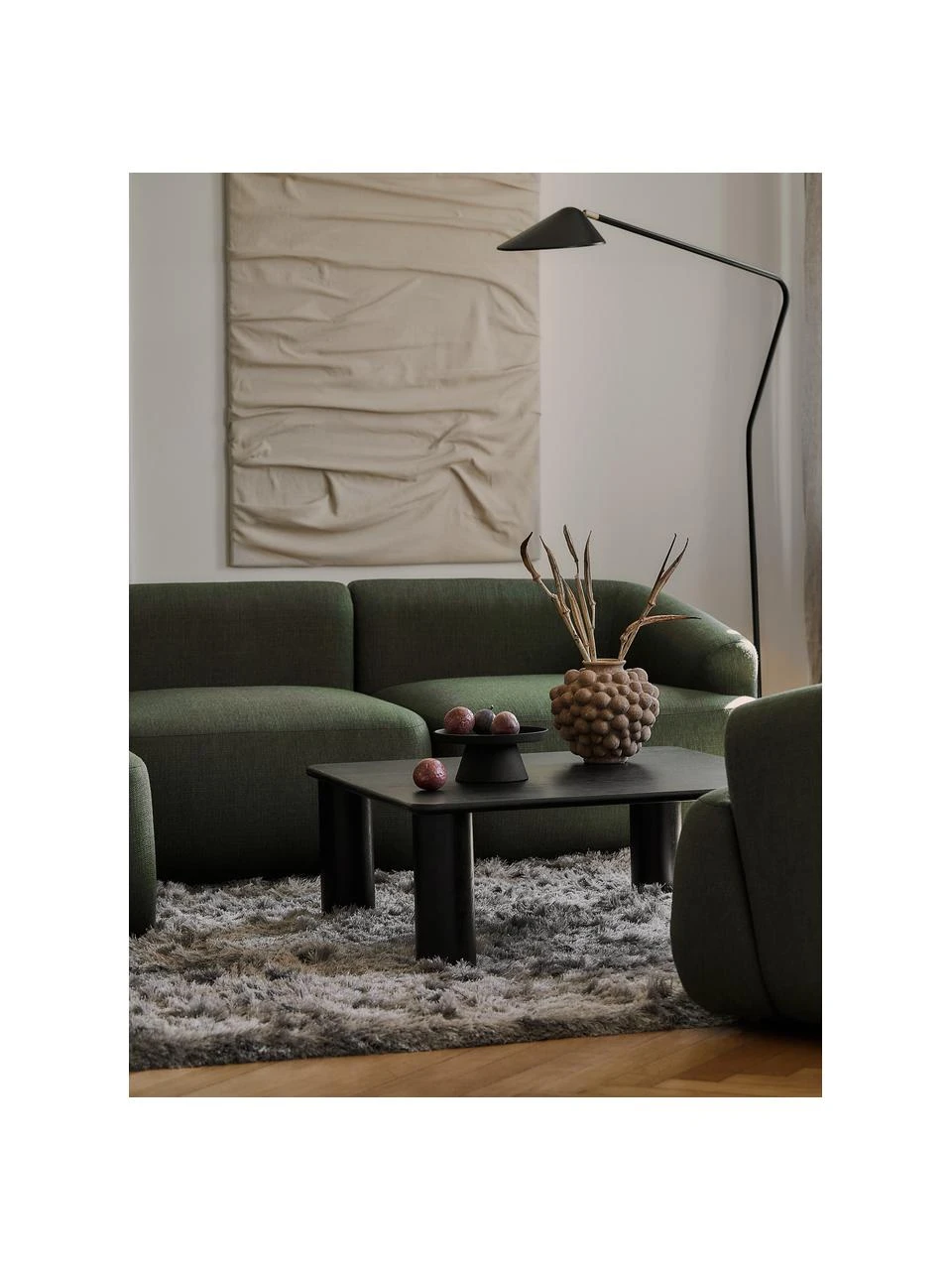 Westwing Collection Glänzender Hochflor-Teppich Jimmy in Hellgrau, B 80 x L 150 cm (Größe XS) – Bild 2