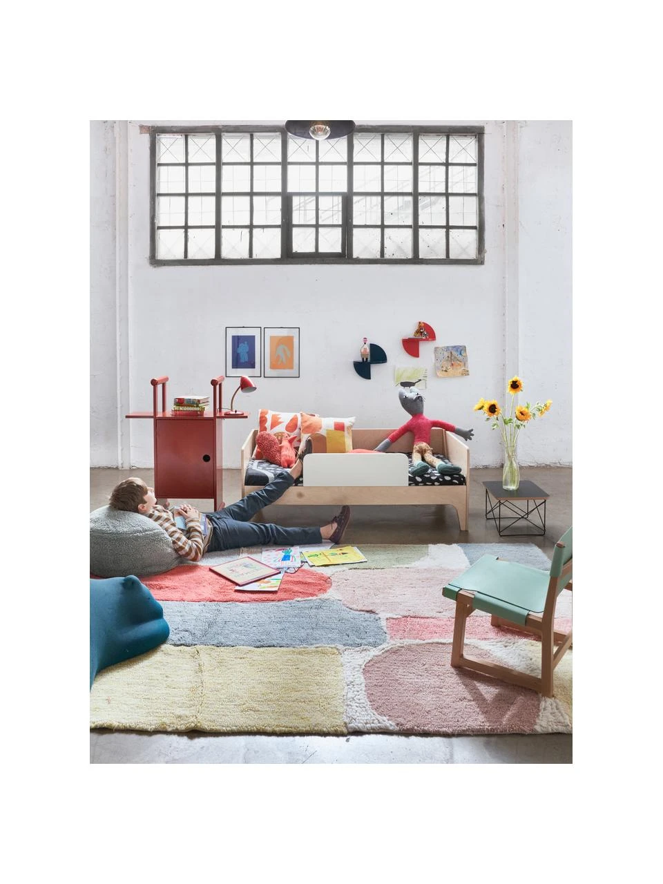 Lorena Canals Großer Waschbarer Wollteppich Woolable Abstra mit buntem Muster, B 170 x L 240 cm (Größe M) – Bild 2