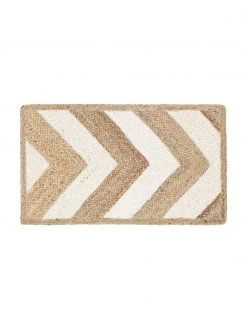 Westwing Collection Handgefertigte Jute-Fußmatte Eckes, B 50 x L 80 cm