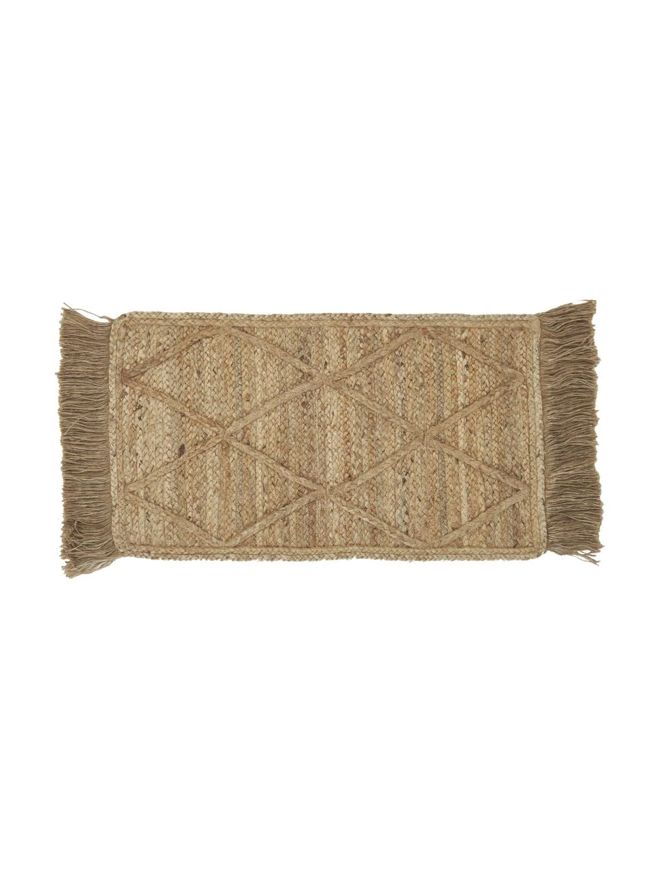 Westwing Collection Handgefertigte Jute-Fußmatte Jason, B 50 x L 80 cm