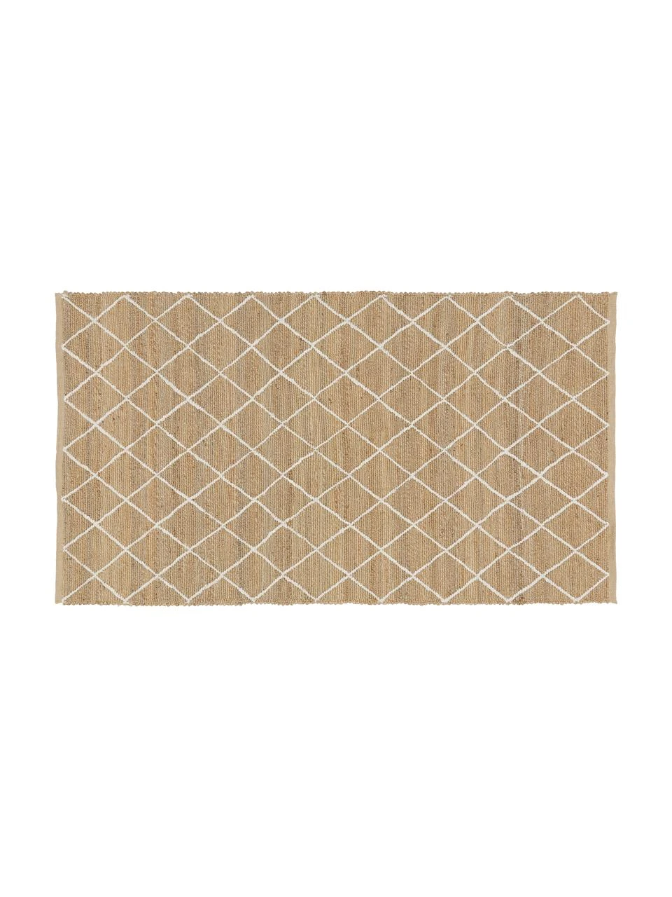 Westwing Collection Handgefertigte Jute-Fußmatte Kunu, B 50 x L 80 cm