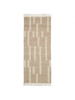 Westwing Collection Handgefertigter Jute-Läufer Kerala mit Fransen, B 80 x L 200 cm