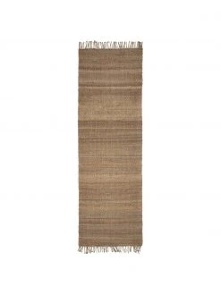 Westwing Collection Handgefertigter Jute-Läufer Naturals mit Fransen, B 80 x L 250 cm