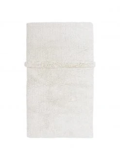 Lorena Canals Handgefertigter Wollteppich Tundra in Weiß, waschbar, B 80 x L 140 cm (Größe XS)