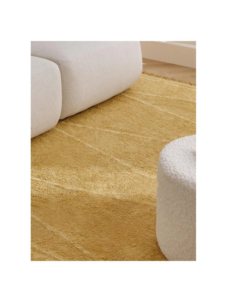 Westwing Collection Handgetufteter Baumwollteppich Asisa mit Zickzack-Muster und Fransen, B 80 x L 150 cm (Größe XS) – Bild 2