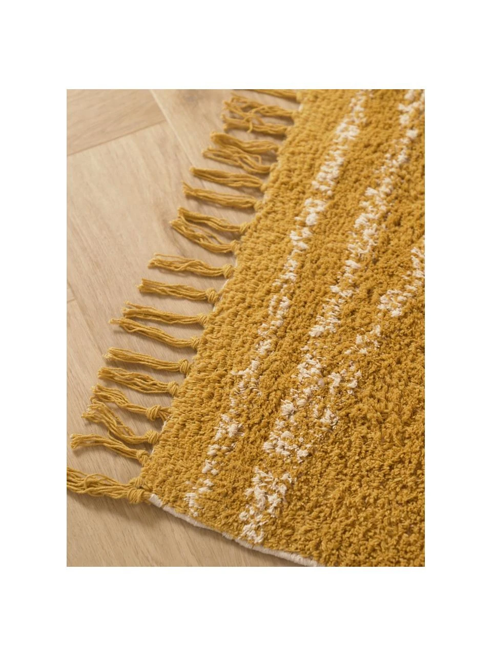 Westwing Collection Handgetufteter Baumwollteppich Asisa mit Zickzack-Muster und Fransen, B 80 x L 150 cm (Größe XS) – Bild 6