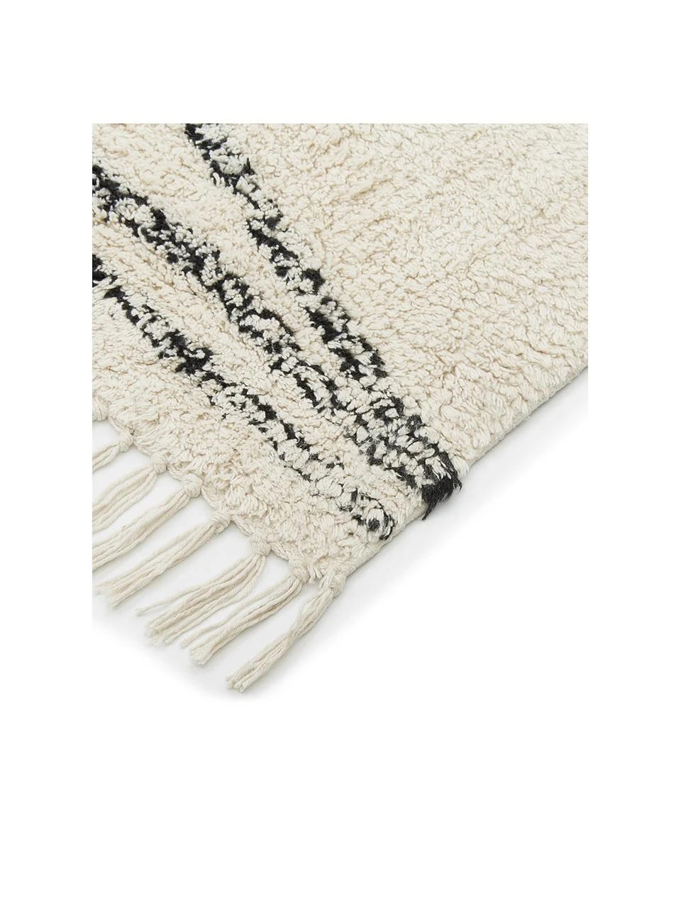 Westwing Collection Handgetufteter Baumwollteppich Asisa mit Zickzack-Muster und Fransen, B 120 x L 180 cm (Größe S) – Bild 4