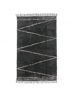 Westwing Collection Handgetufteter Baumwollteppich Asisa mit Zickzack-Muster und Fransen, B 120 x L 180 cm (Größe S)