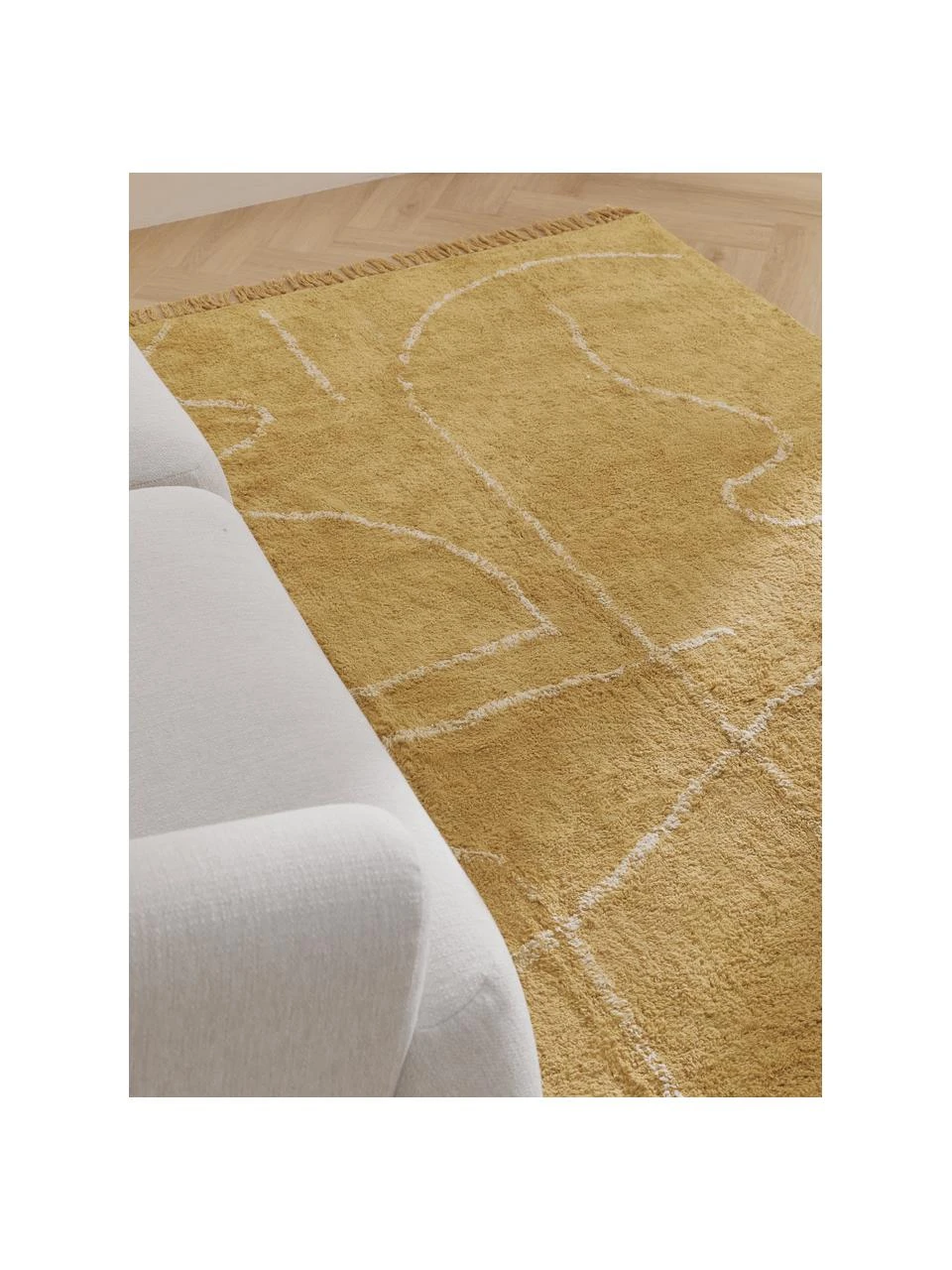 Westwing Collection Handgetufteter Baumwollteppich Lines mit Fransen, B 80 x L 150 cm (Größe XS) – Bild 2