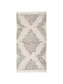 Westwing Collection Handgetufteter Boho-Baumwollteppich Fini mit Fransen, B 80 x L 150 cm (Größe XS)