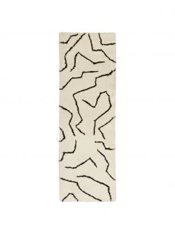 Westwing Collection Handgetufteter Hochflor-Läufer Davin in Cremefarben, B 80 x L 250 cm