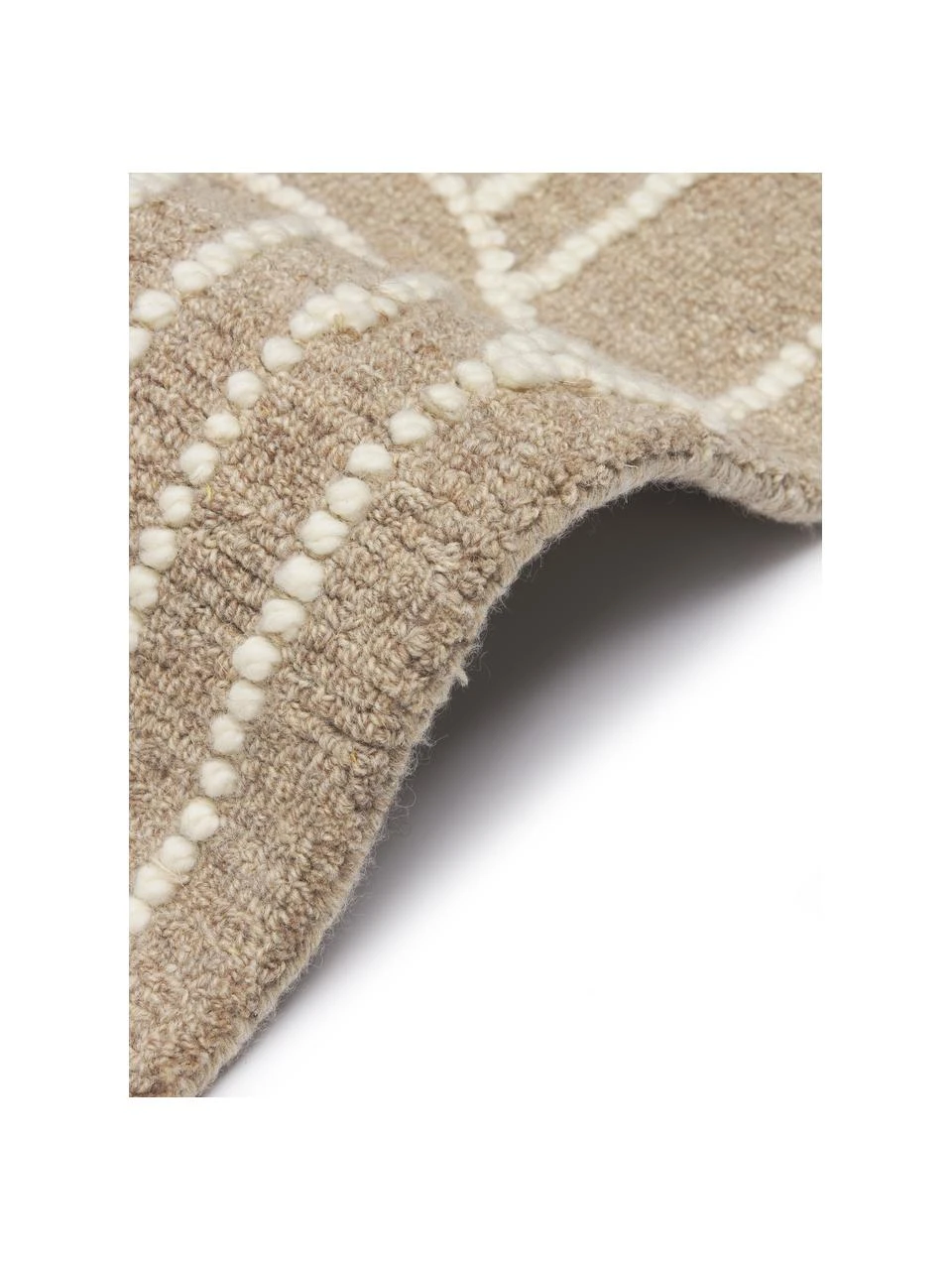 Westwing Collection Handgetufteter Wollteppich Arco in Beige/Cremeweiß, B 80 x L 150 cm (Größe XS) – Bild 6