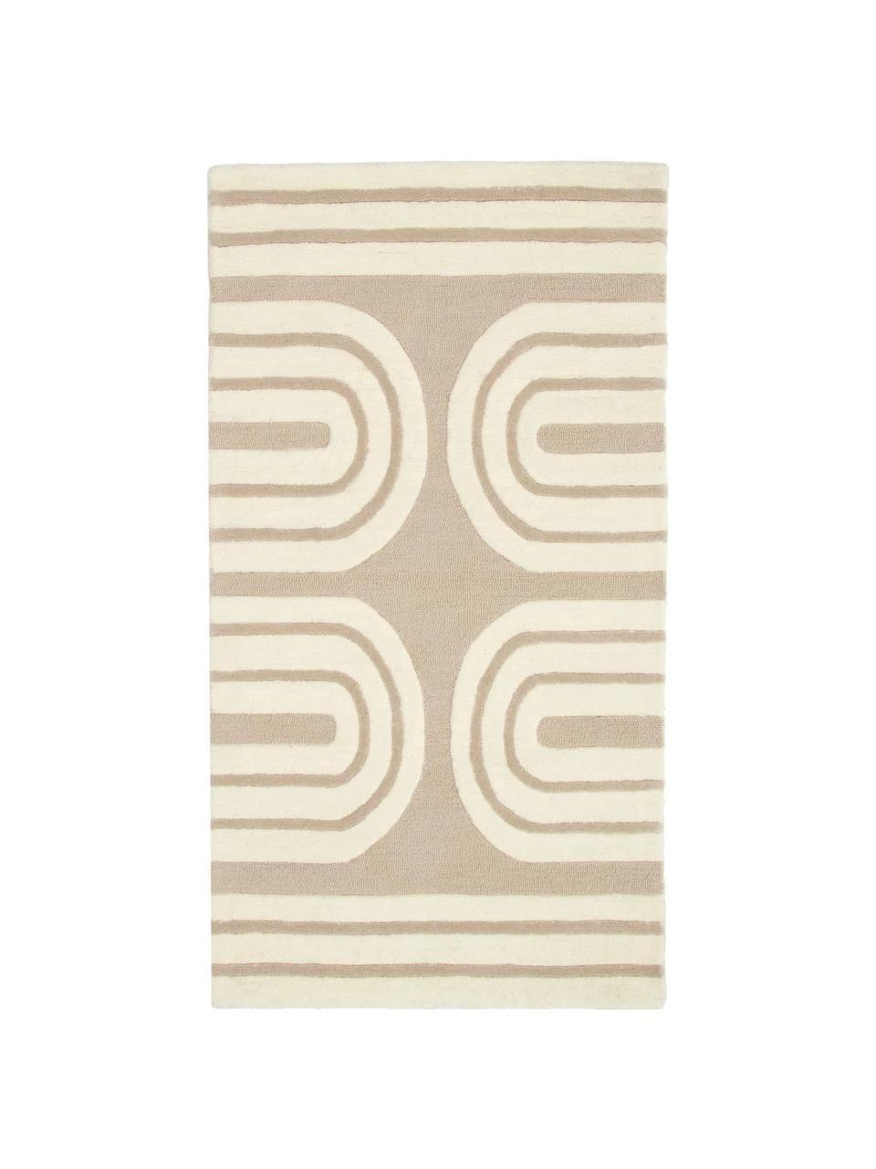 Westwing Collection Handgetufteter Wollteppich Arne in Beige/Creme, B 80 x L 150 cm (Größe XS)