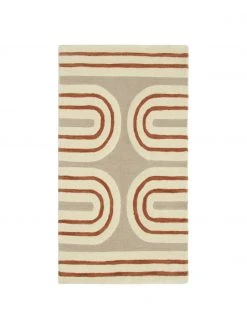 Westwing Collection Handgetufteter Wollteppich Arne in Terrakotta/Beige, B 80 x L 150 cm (Größe XS)