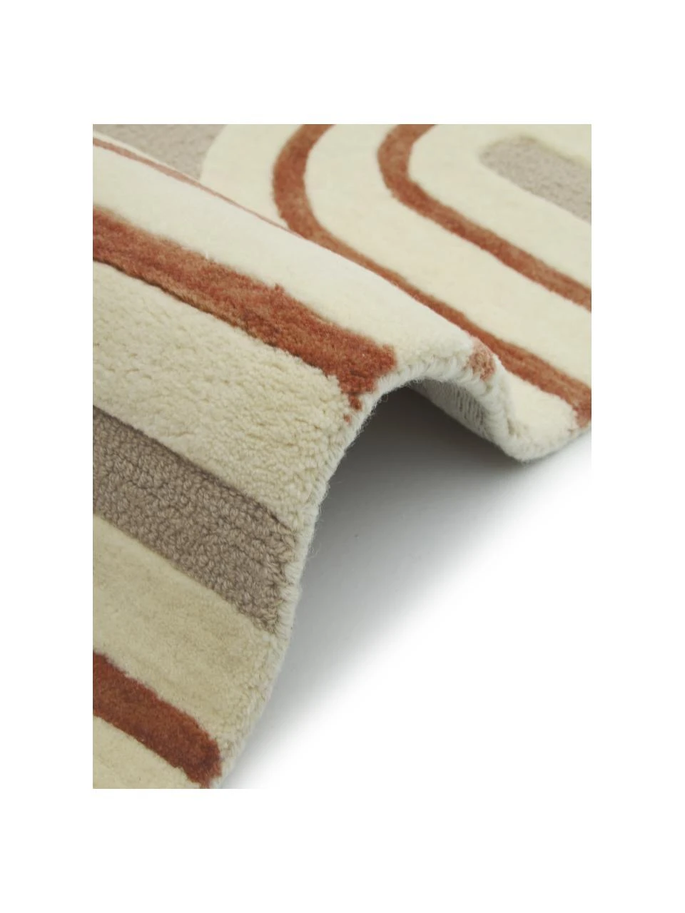 Westwing Collection Handgetufteter Wollteppich Arne in Terrakotta/Beige, B 80 x L 150 cm (Größe XS) – Bild 6