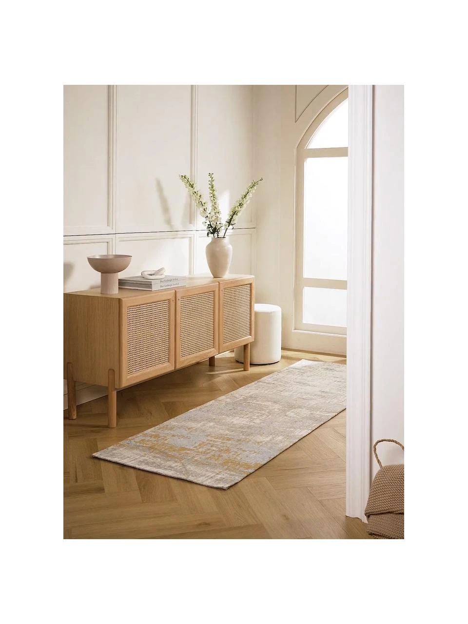 Westwing Collection Handgewebter Baumwollläufer Luise im Vintage Style, B 80 x L 250 cm – Bild 2