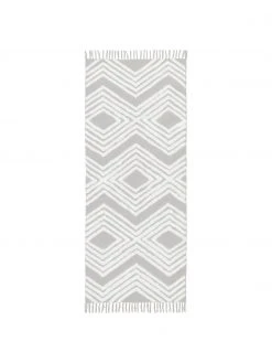 Westwing Collection Handgewebter Baumwollläufer Ziggy mit erhabener Hoch-Tief-Struktur, B 80 x L 200 cm