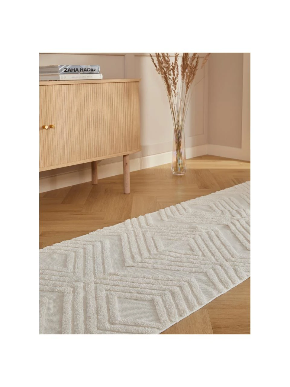 Westwing Collection Handgewebter Baumwollläufer Ziggy mit erhabener Hoch-Tief-Struktur, B 80 x L 200 cm – Bild 2