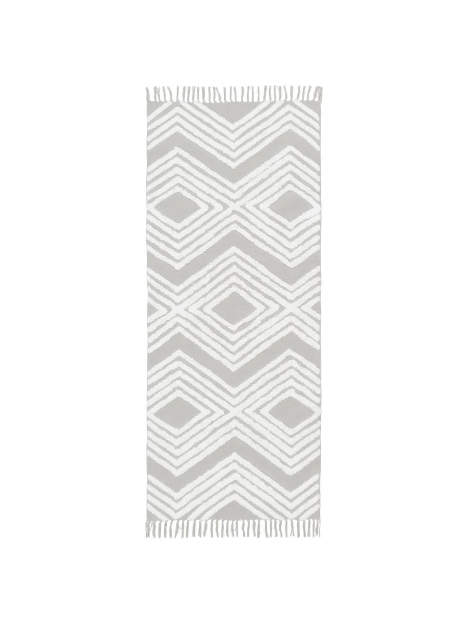 Westwing Collection Handgewebter Baumwollläufer Ziggy mit erhabener Hoch-Tief-Struktur, B 80 x L 200 cm