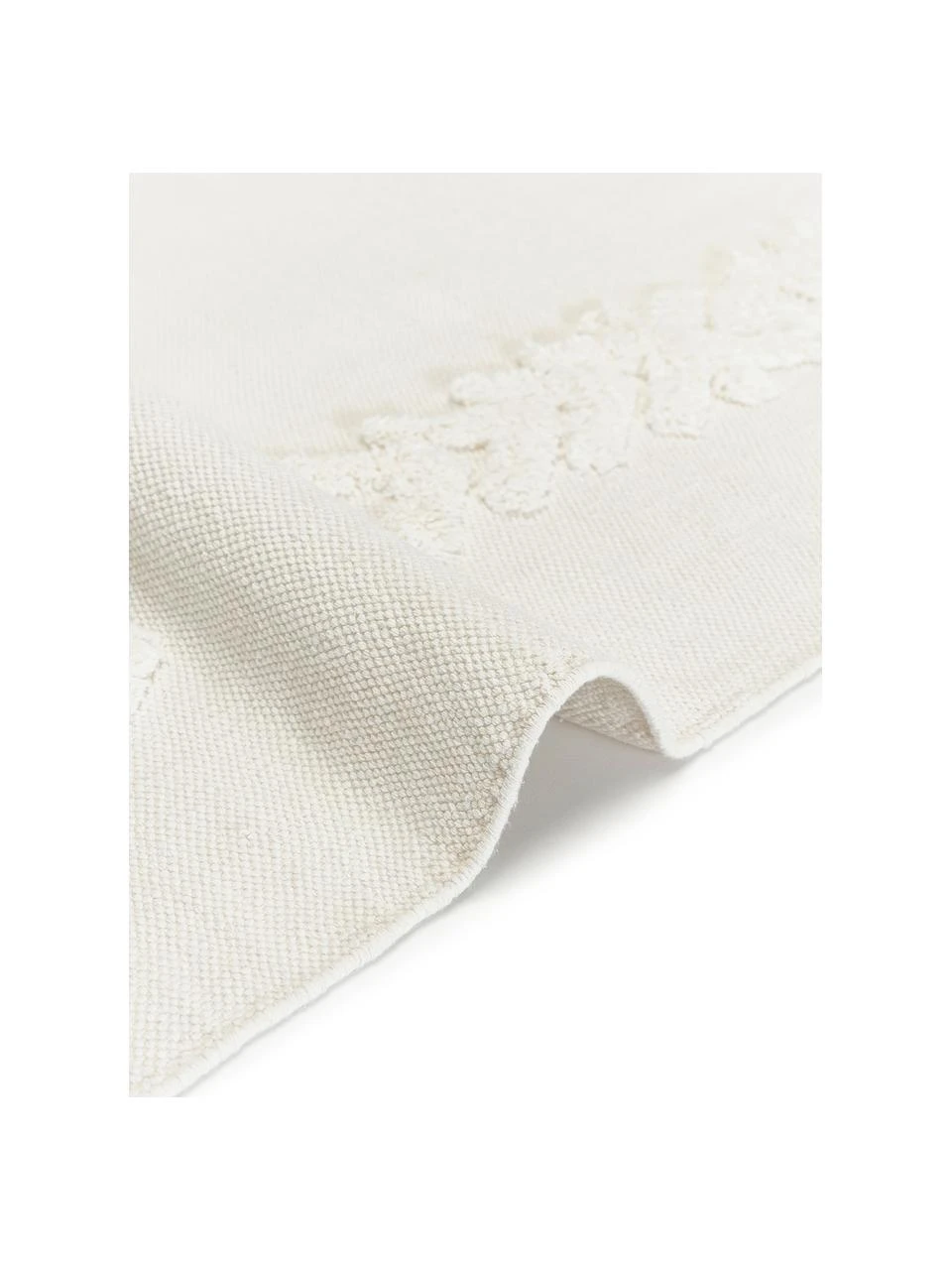 Westwing Collection Handgewebter Baumwollteppich Fenna mit Hoch-Tief-Struktur und Fransen, B 80 x L 150 cm (Größe XS) – Bild 5