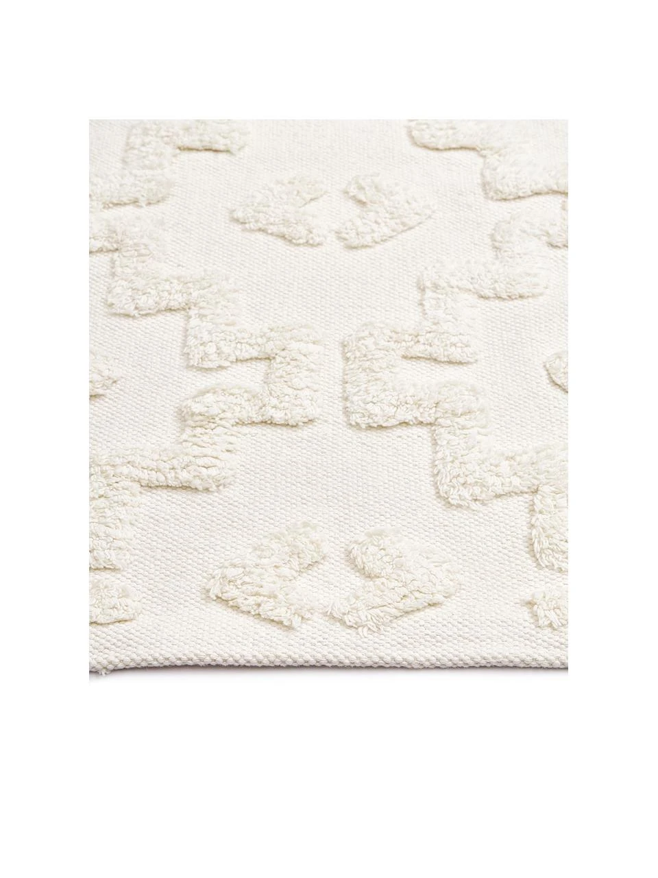 Westwing Collection Handgewebter Baumwollteppich Idris mit erhabender Hoch-Tief-Struktur, B 80 x L 150 cm (Größe XS) – Bild 3