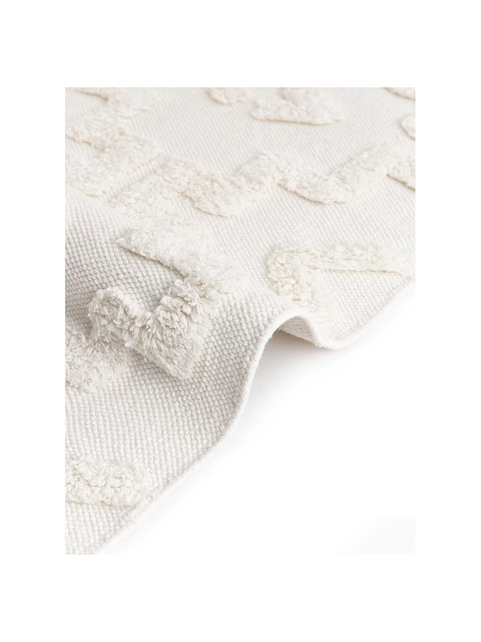 Westwing Collection Handgewebter Baumwollteppich Idris mit erhabender Hoch-Tief-Struktur, B 80 x L 150 cm (Größe XS) – Bild 6